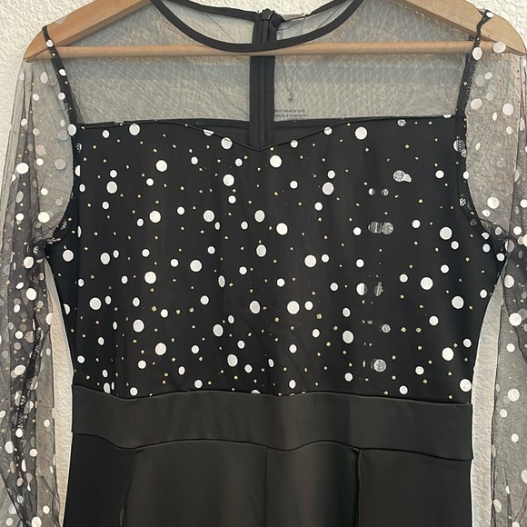 Black with Polka Dot Jumpsuit size Small - Picture 4 of 5